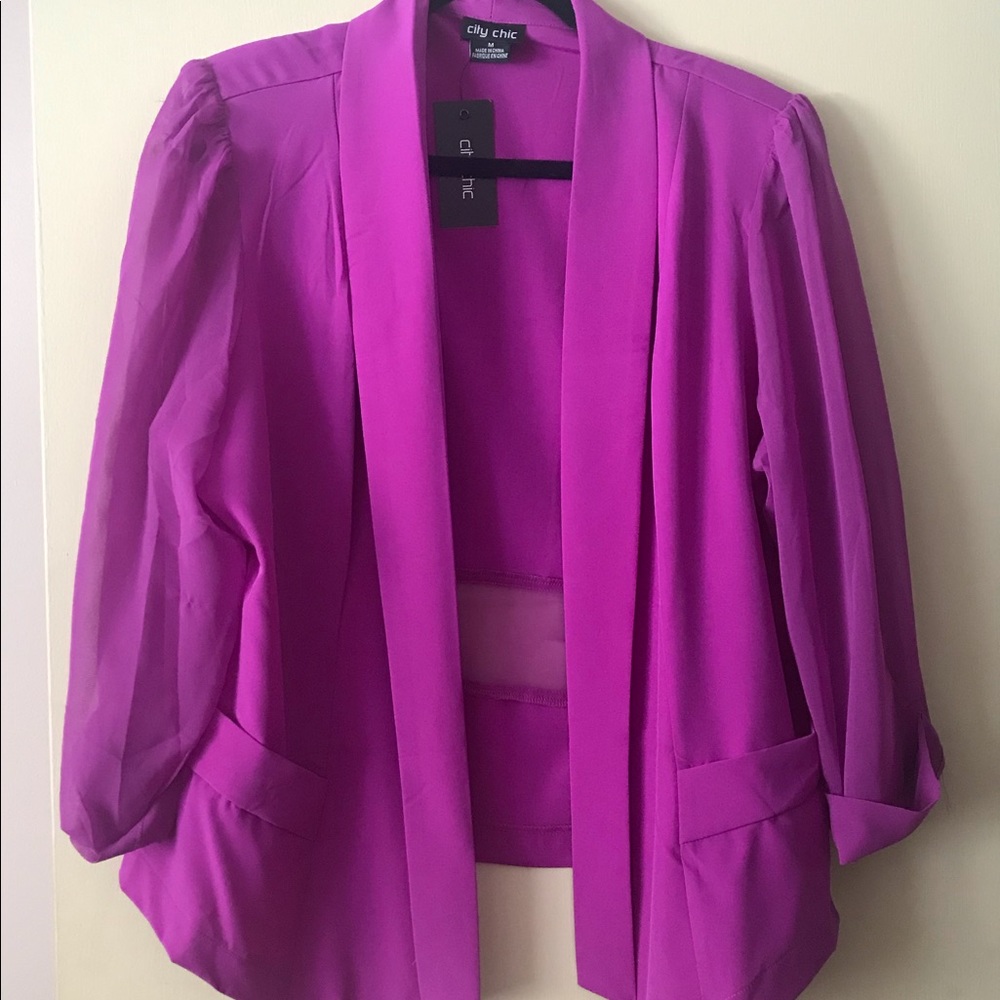 City chic fuchsia blazer